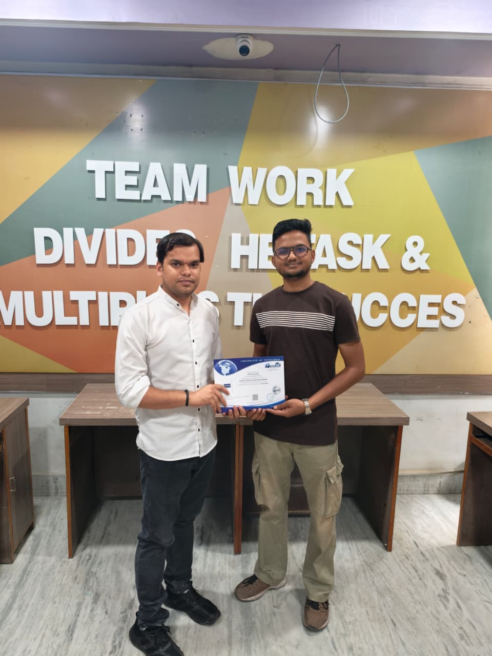 Student with course certificate Gurukull Institute best IT institute Bathinda Punjab